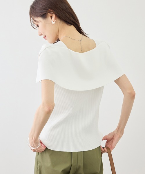 ROPE' PICNIC(ロペピクニック)の「八方映えニット ケープニットプルオーバー/UVカット・イージーケア(ニット/セーター・レディース・ブラック/ブラウン/オフホワイト/グリーン/ラベンダー・FREE)」の17枚目の写真