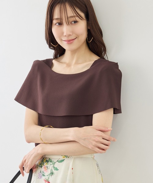 ROPE' PICNIC(ロペピクニック)の「八方映えニット ケープニットプルオーバー/UVカット・イージーケア(ニット/セーター・レディース・ブラック/ブラウン/オフホワイト/グリーン/ラベンダー・FREE)」の22枚目の写真