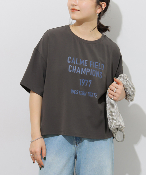 JOURNAL STANDARD relume（ジャーナルスタンダード　レリューム）の「《追加》2WAYジョーゼットロゴTEE（Tシャツ/カットソー・レディース・ダークブルー/ホワイト系その他/ブラウン/スミクロ・FREE）」の3枚目の写真