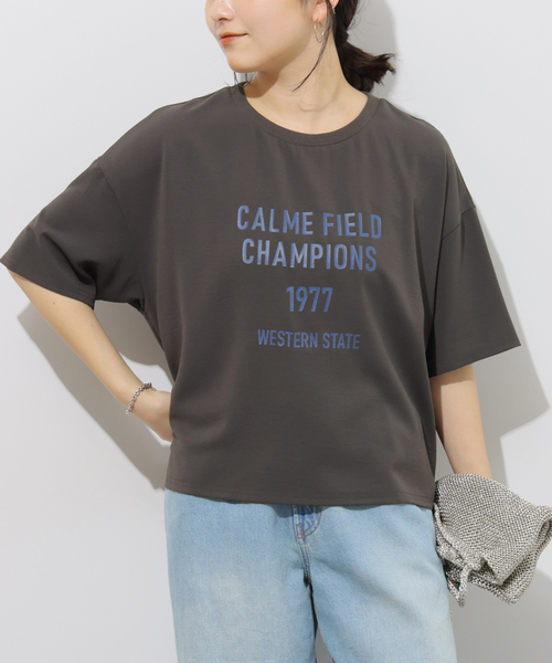 JOURNAL STANDARD relume（ジャーナルスタンダード　レリューム）の「《追加》2WAYジョーゼットロゴTEE（Tシャツ/カットソー・レディース・ダークブルー/ホワイト系その他/ブラウン/スミクロ・FREE）」の8枚目の写真
