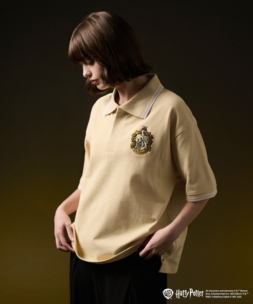 VELNUS】Harry Potter Embroidered Emblem Color-Block Short-Sleeve