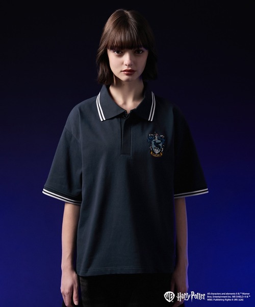 VELNUS】Harry Potter Embroidered Emblem Color-Block Short-Sleeve