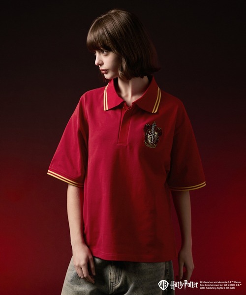VELNUS(ベルナス)の「【VELNUS】Harry Potter Embroidered Emblem Color-Block Short-Sleeve Polo Shirt/ハリー・ポッター 刺繍エンブレム 配色半袖ポロシャツ(ポロシャツ・メンズ・グリーン/ベージュ/ネイビー/レッド・S/L/M)」の13枚目の写真