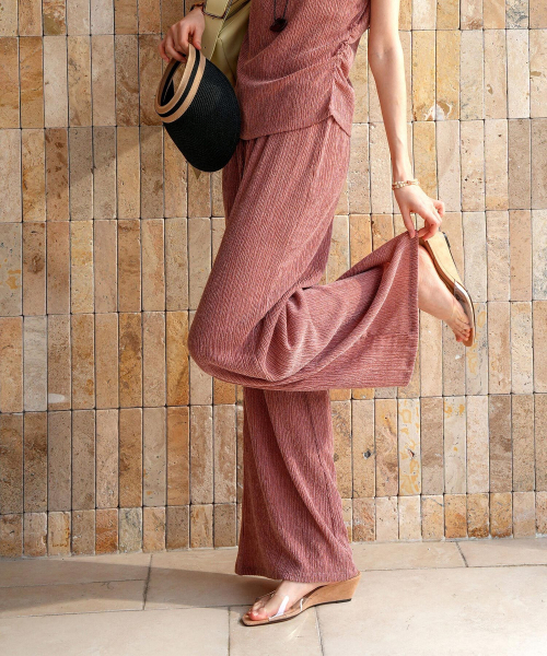 PIGMENT（ピグメント）の「クリーミーシワパンツ (HLPT260305)（その他パンツ・レディース・カーキ/ブルー/レンガ/チャコール・FREE）」の6枚目の写真
