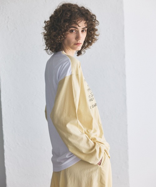 Curensology(カレンソロジー)の「Curensology(カレンソロジー)/【UNIVERSAL OVERALL】別注シアーロングスリーブTシャツ(Tシャツ/カットソー・レディース・ライトベージュ/ブラック・FREE)」の7枚目の写真