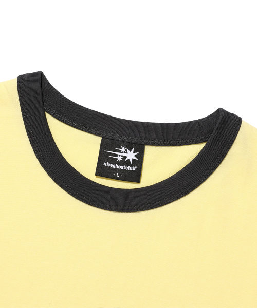 NICE GHOST CLUB(ナイスゴーストクラブ)の「CHECK 3STAR BASIC RINGER TEE_YELLOW(NG2GMUT537A)(Tシャツ/カットソー・レディース・イエロー・SMALL/MEDIUM/LARGE)」の3枚目の写真
