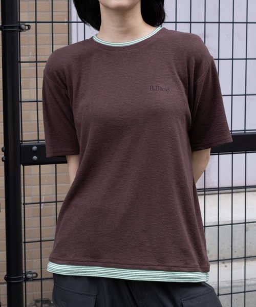 BROKEN BASE（ブロークンベース）の「assorted layered Tee / アソートレイヤードTee（Tシャツ/カットソー・メンズ・ブラウン/ネイビー/チャコール・LARGE/MEDIUM）」の3枚目の写真