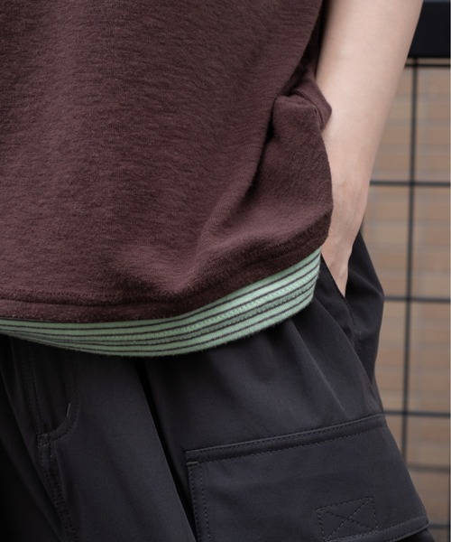 BROKEN BASE（ブロークンベース）の「assorted layered Tee / アソートレイヤードTee（Tシャツ/カットソー・メンズ・ブラウン/ネイビー/チャコール・LARGE/MEDIUM）」の13枚目の写真