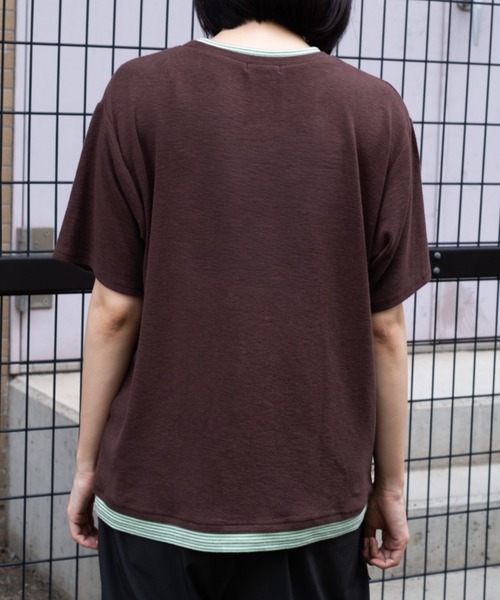 BROKEN BASE（ブロークンベース）の「assorted layered Tee / アソートレイヤードTee（Tシャツ/カットソー・メンズ・ブラウン/ネイビー/チャコール・LARGE/MEDIUM）」の8枚目の写真