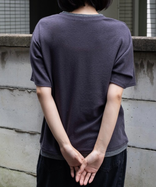 BROKEN BASE（ブロークンベース）の「assorted layered Tee / アソートレイヤードTee（Tシャツ/カットソー・メンズ・ブラウン/ネイビー/チャコール・LARGE/MEDIUM）」の20枚目の写真