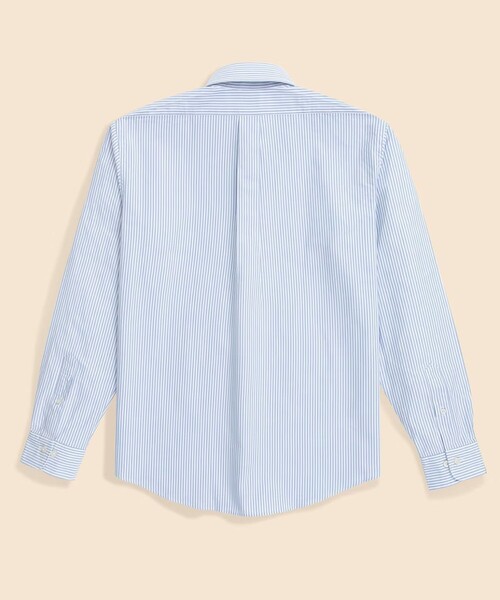 BROOKS BROTHERS(ブルックスブラザーズ)の「【アメリカ建国250th記念】オックスフォード 星条旗GFロゴ キャンディストライプ ポロカラーシャツ Regular Fit(シャツ/ブラウス・メンズ・ホワイト×ブルー・SMALL/MEDIUM/LARGE)」の2枚目の写真