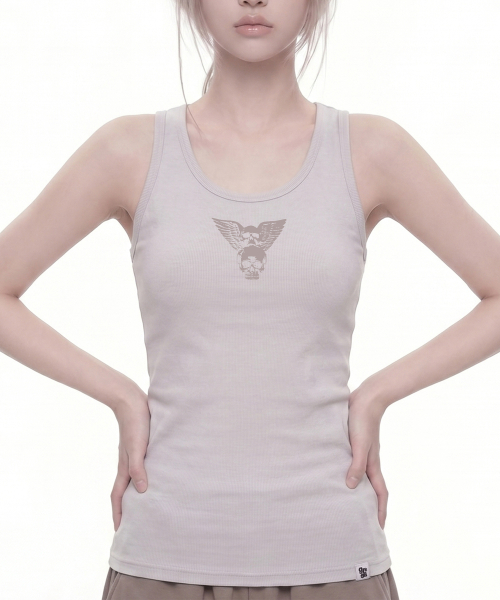 GRAVER（グレーバー）の「[WOMAN]VENOM ソリッドマンゴーノースリーブ_2カラー（Tシャツ/カットソー・レディース・ライトグレー/ブラック・ONE SIZE）」の6枚目の写真