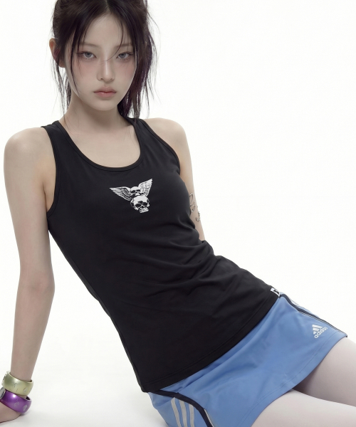 GRAVER（グレーバー）の「[WOMAN]VENOM ソリッドマンゴーノースリーブ_2カラー（Tシャツ/カットソー・レディース・ライトグレー/ブラック・ONE SIZE）」の3枚目の写真