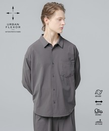 【セットアップ対応】  多機能素材ナイロン【URBAN FLEXOR】【防しわ、ストレッチ、ウォッシャブル、抗ピリング】 Essential Basic Regular Shirt