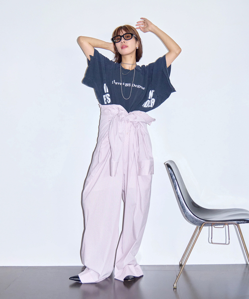 CITYSHOP(シティーショップ)の「《追加2》SHIRT ジャンプスーツ(つなぎ/オールインワン・レディース・ピンク/ブラック・36/38)」の5枚目の写真