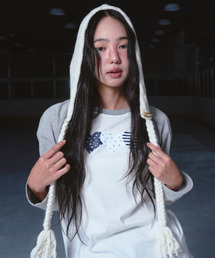 Heart Printed Cotton Ragian Long Sleeve White