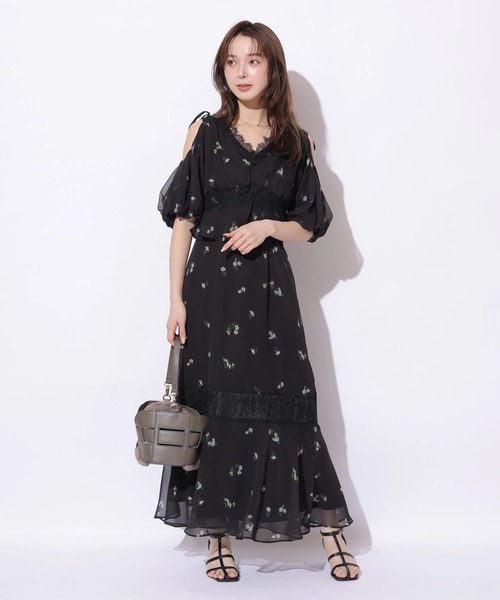 Mystrada(マイストラーダ)の「フラワーレースワンピース(ワンピース・レディース・モカ/ブラック・38/36)」の6枚目の写真