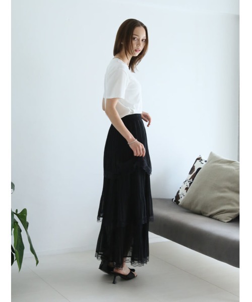 fifth(フィフス)の「にこちゃん刺しゅうベーシックTシャツ(Tシャツ/カットソー・レディース・ホワイト/ブラック・M)」の8枚目の写真