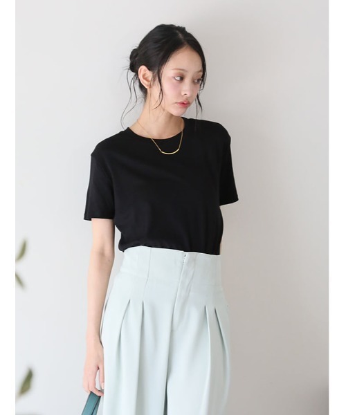 fifth(フィフス)の「にこちゃん刺しゅうベーシックTシャツ(Tシャツ/カットソー・レディース・ホワイト/ブラック・M)」の13枚目の写真
