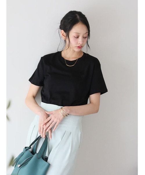 fifth(フィフス)の「にこちゃん刺しゅうベーシックTシャツ(Tシャツ/カットソー・レディース・ホワイト/ブラック・M)」の14枚目の写真