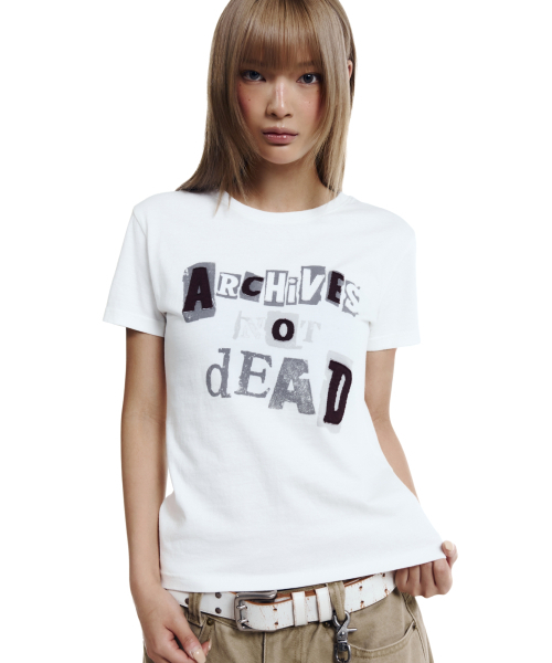 AAKAM(アーカム)の「Archives Not Dead Half Top (White)(Tシャツ/カットソー・レディース・その他・1/2/3)」の4枚目の写真