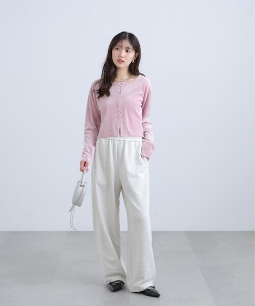 FREE'S MART(フリーズマート)の「◆ベロアリブカーディガン(Tシャツ/カットソー・レディース・ホワイト/ブラウン/ピンク・FREE)」の8枚目の写真