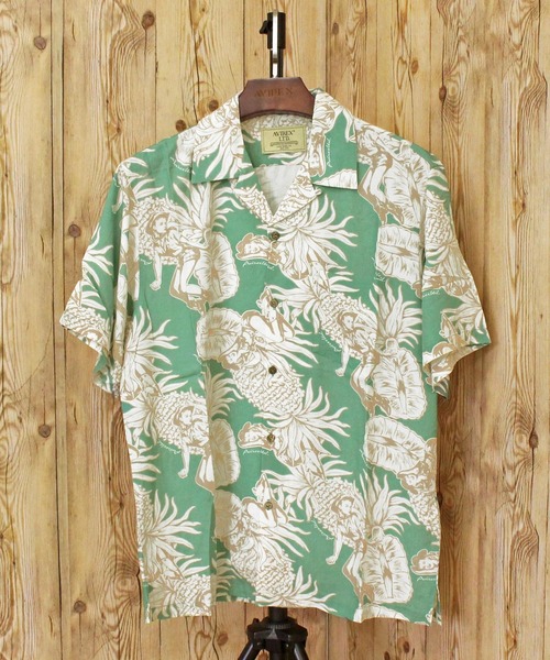 AVIREX（アヴィレックス）の「ALOHA SHIRT-PIN-UP＆PINEAPPLE-（シャツ/ブラウス・メンズ・エメラルド/ダークブラウン・XXL/XL/L/M）」の2枚目の写真