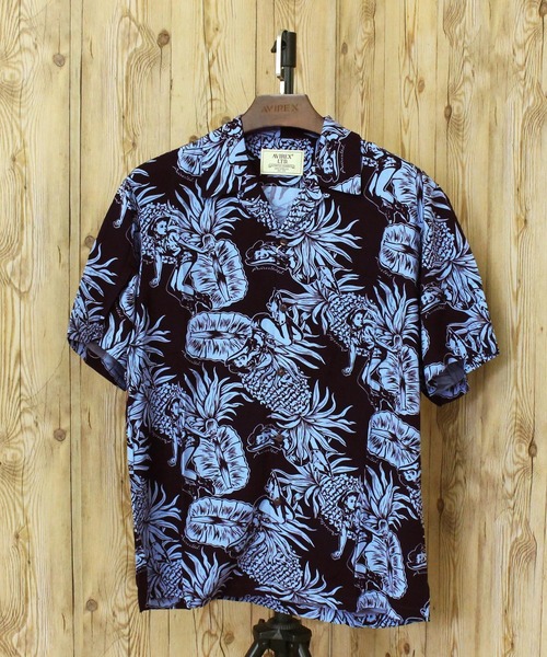 AVIREX（アヴィレックス）の「ALOHA SHIRT-PIN-UP＆PINEAPPLE-（シャツ/ブラウス・メンズ・エメラルド/ダークブラウン・XXL/XL/L/M）」の3枚目の写真