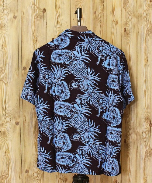 AVIREX（アヴィレックス）の「ALOHA SHIRT-PIN-UP＆PINEAPPLE-（シャツ/ブラウス・メンズ・エメラルド/ダークブラウン・XXL/XL/L/M）」の4枚目の写真