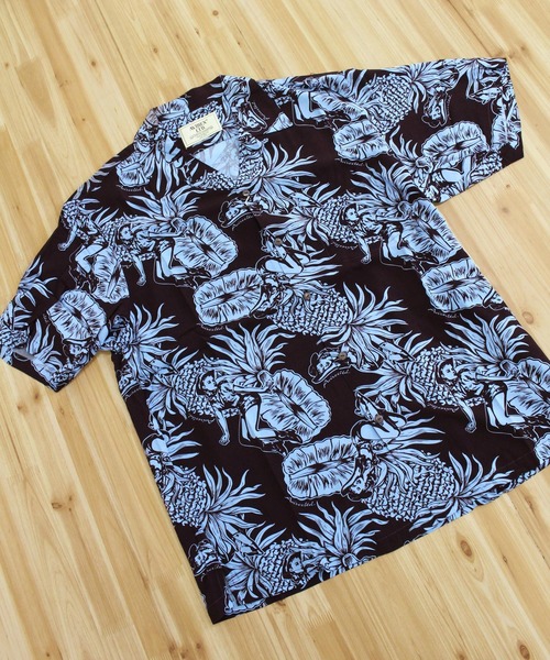 AVIREX（アヴィレックス）の「ALOHA SHIRT-PIN-UP＆PINEAPPLE-（シャツ/ブラウス・メンズ・エメラルド/ダークブラウン・XXL/XL/L/M）」の5枚目の写真