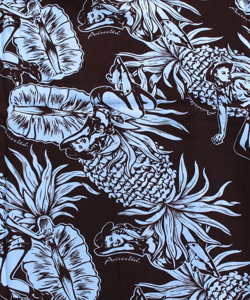 AVIREX（アヴィレックス）の「ALOHA SHIRT-PIN-UP＆PINEAPPLE-（シャツ/ブラウス・メンズ・エメラルド/ダークブラウン・XXL/XL/L/M）」の6枚目の写真