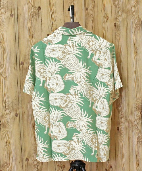 AVIREX（アヴィレックス）の「ALOHA SHIRT-PIN-UP＆PINEAPPLE-（シャツ/ブラウス・メンズ・エメラルド/ダークブラウン・XXL/XL/L/M）」の8枚目の写真