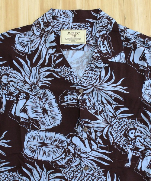 AVIREX（アヴィレックス）の「ALOHA SHIRT-PIN-UP＆PINEAPPLE-（シャツ/ブラウス・メンズ・エメラルド/ダークブラウン・XXL/XL/L/M）」の11枚目の写真