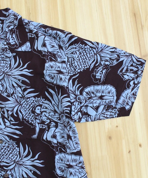 AVIREX（アヴィレックス）の「ALOHA SHIRT-PIN-UP＆PINEAPPLE-（シャツ/ブラウス・メンズ・エメラルド/ダークブラウン・XXL/XL/L/M）」の13枚目の写真