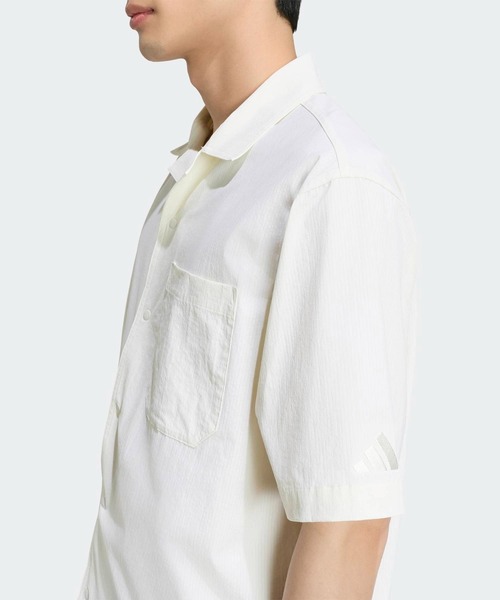 adidas(アディダス)の「クールフィーリング ルーズフィット オープンカラー 半袖Tシャツ / アディダス adidas(Tシャツ/カットソー・メンズ・ホワイト・XX-LARGE/3XL/LARGE/MEDIUM/SMALL/X-LARGE/X-SMALL)」の3枚目の写真