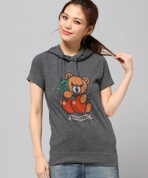 HYSTERIC GLAMOUR（ヒステリックグラマー）の「CHERRY BEAR pt PK（パーカー・レディース・ホワイト/チャコールグレー/ブラック・FREE）」の8枚目の写真