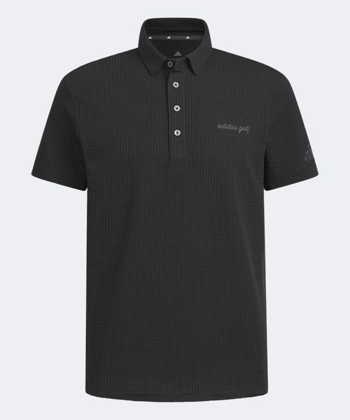 adidas(アディダス)の「シアサッカー半袖ポロ【adidas Golf/アディダスゴルフ】(ポロシャツ・メンズ・ブラック・X-LARGE/SMALL/XX-LARGE/3XL/MEDIUM/LARGE)」の3枚目の写真