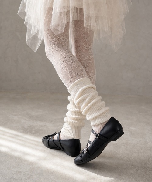 shoes365（シューズスリーシックスファイヴ）の「SHOES 365　クロスストラップバレエシューズ リボン付き スクエアトゥ メリージェーン フラットパンプス（パンプス・レディース・ブラック/レオパード・23.5cm/24.0cm/24.5cm/23.0cm）」の22枚目の写真