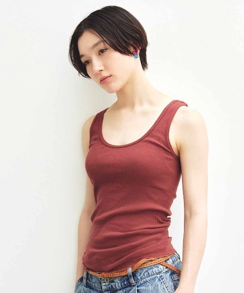 MEDE19F(メデジュウキュウ)の「MEDE19F 丸胴リブタンクトップ(タンクトップ・レディース・レッド系その他/カーキ/ネイビー系・2/1)」の3枚目の写真