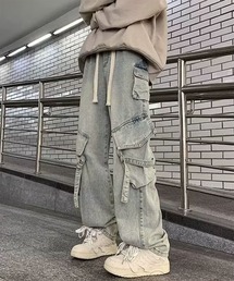 ヴィンテージウォッシュ ニーベルト カーゴデニムパンツ WO26W7PT07