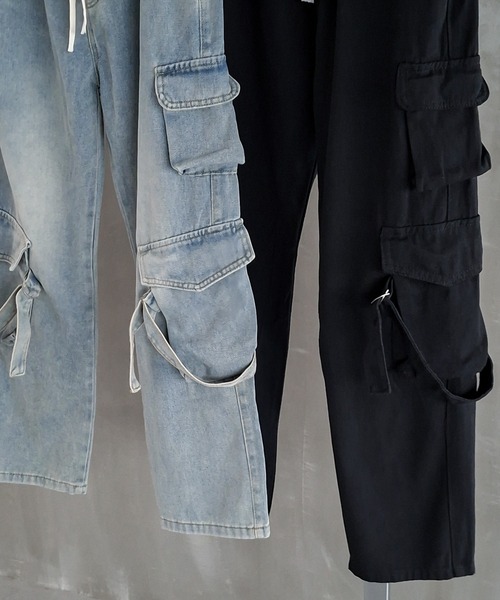 WESTBOY(ウエストボーイ)の「ヴィンテージウォッシュ ニーベルト カーゴデニムパンツ WO26W7PT07(デニムパンツ・メンズ・ブラック/ブルー・M/L/XL)」の15枚目の写真