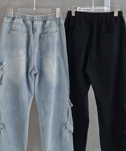 WESTBOY(ウエストボーイ)の「ヴィンテージウォッシュ ニーベルト カーゴデニムパンツ WO26W7PT07(デニムパンツ・メンズ・ブラック/ブルー・M/L/XL)」の18枚目の写真