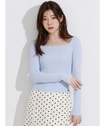 2wayオフショルリブニット