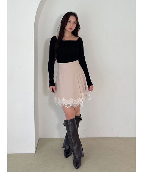 MERCURYDUO(マーキュリーデュオ)の「2wayオフショルリブニット(ニット/セーター・レディース・ライトグレー/ライトブルー/レッド/ブラック/オフホワイト・FREE)」の9枚目の写真