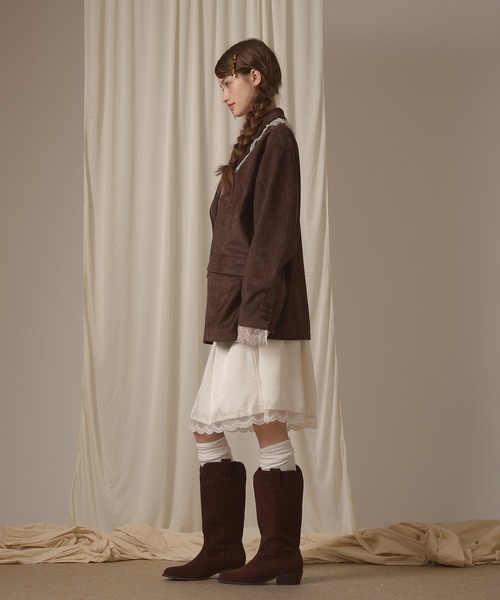 hazyl(ヘイジル)の「lace tailored jacket / レーステーラードジャケット(テーラードジャケット・レディース・グレー/キャメル/ブラウン・フリー)」の17枚目の写真