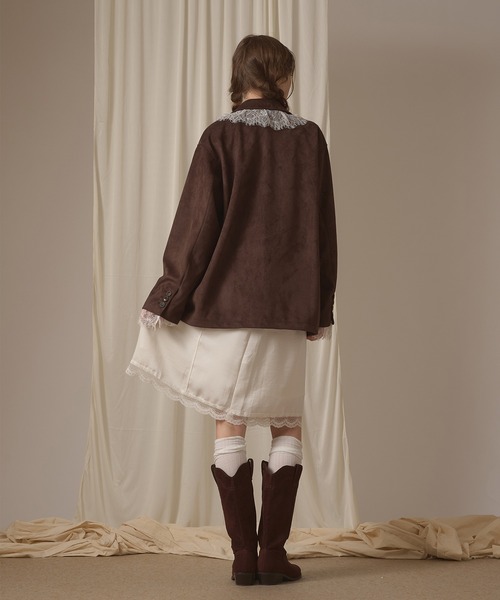hazyl(ヘイジル)の「lace tailored jacket / レーステーラードジャケット(テーラードジャケット・レディース・グレー/キャメル/ブラウン・フリー)」の18枚目の写真