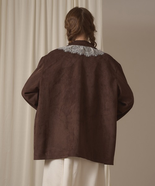 hazyl(ヘイジル)の「lace tailored jacket / レーステーラードジャケット(テーラードジャケット・レディース・グレー/キャメル/ブラウン・フリー)」の21枚目の写真