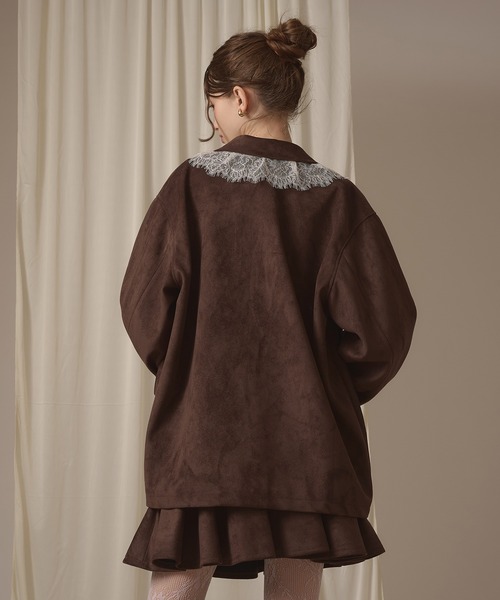 hazyl(ヘイジル)の「lace tailored jacket / レーステーラードジャケット(テーラードジャケット・レディース・グレー/キャメル/ブラウン・フリー)」の12枚目の写真