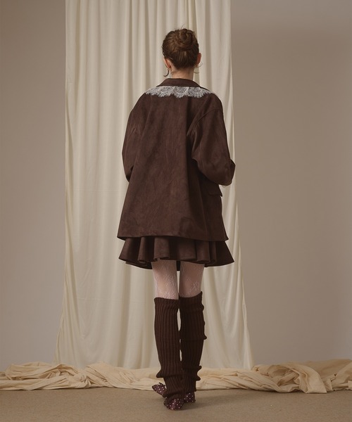 hazyl(ヘイジル)の「lace tailored jacket / レーステーラードジャケット(テーラードジャケット・レディース・グレー/キャメル/ブラウン・フリー)」の6枚目の写真