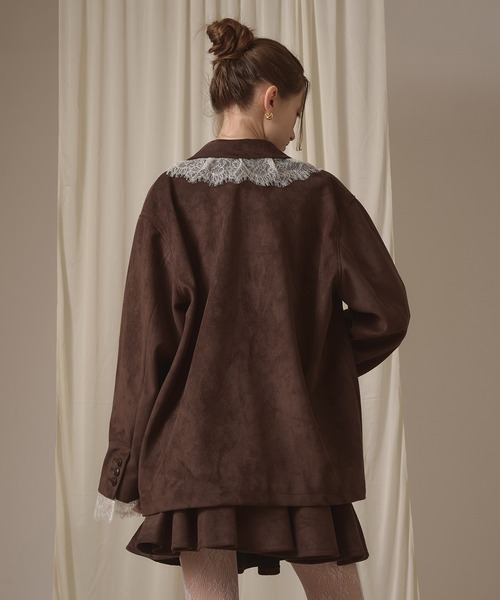 hazyl(ヘイジル)の「lace tailored jacket / レーステーラードジャケット(テーラードジャケット・レディース・グレー/キャメル/ブラウン・フリー)」の13枚目の写真